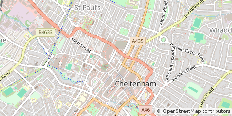 Map of Cheltenham, Gloucestershire