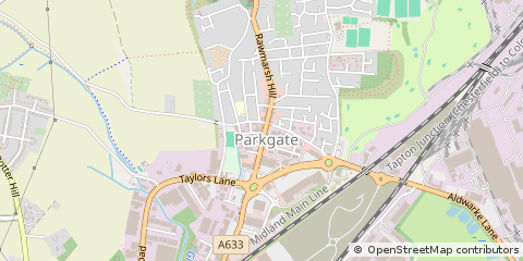 Map of Rotherham, South Yorkshire