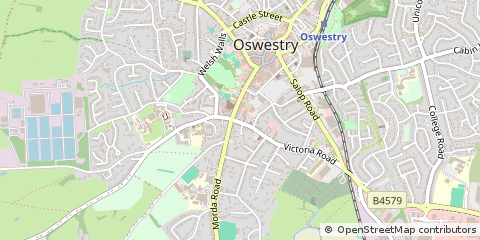 Map of Oswestry, Shropshire