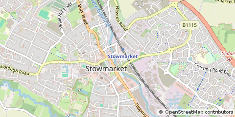 Map of Stowmarket, Suffolk