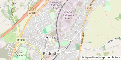 Map of Redruth, Cornwall