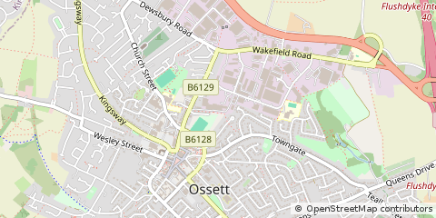 Map of Ossett, West Yorks