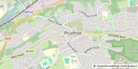 Map of Prudhoe, Northumberland