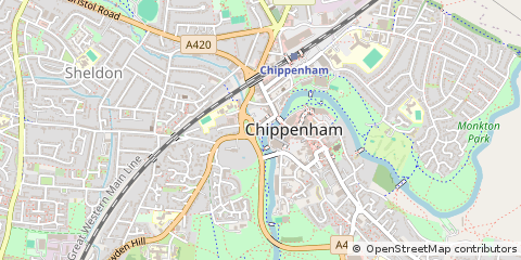 Map of Chippenham, Wiltshire