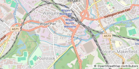 Map of Wigan, Greater Manchester