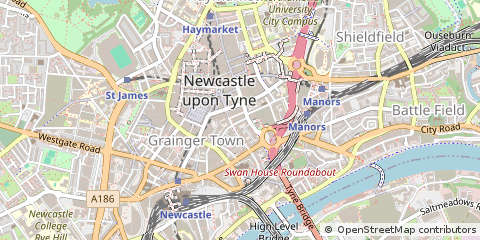 Map of Newcastle Upon Tyne