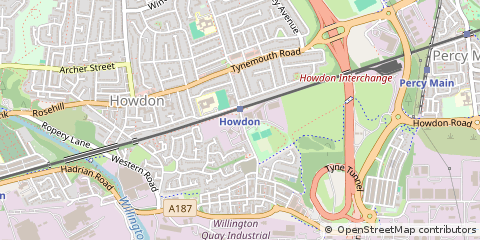 Map of Wallsend, Tyne and Wear