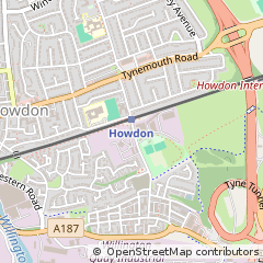 Map of Wallsend, Tyne and Wear