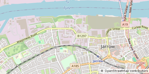 Map of Jarrow, Tyne and Wear