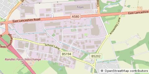 Map of Prescot, Liverpool