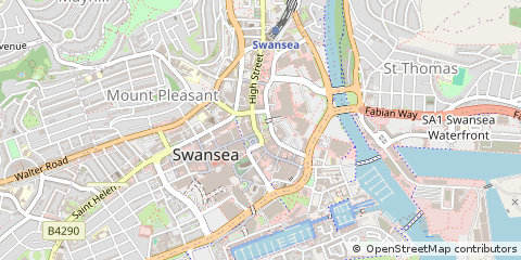 Map of Swansea, West Glamorgan