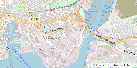 Map of Plymouth, Devon