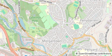 Map of Merthyr Tydfil