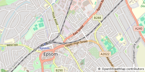Map of Epsom, Surrey