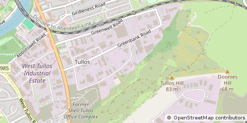 Map of East Tullos, Aberdeen