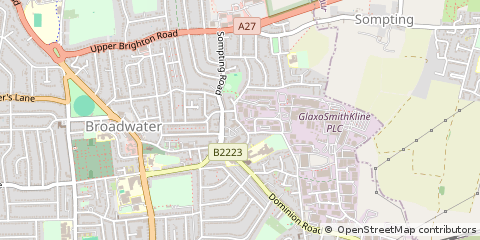 Map of Worthing, West Sussex