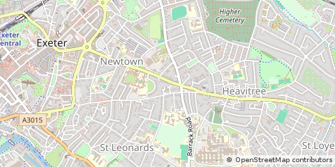 Map of Exeter, Devon