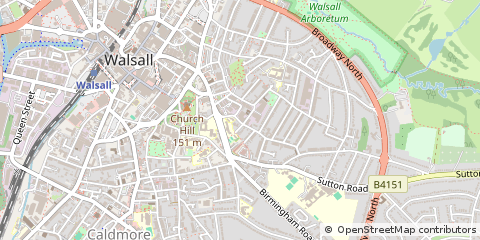 Map of Walsall, West Midlands