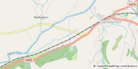 Map of Machynlleth, Powys