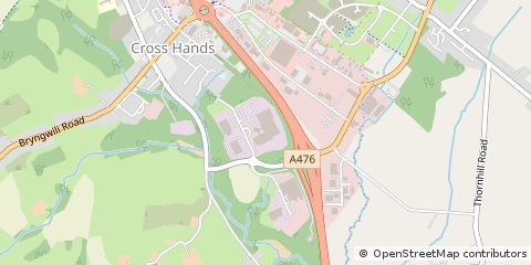 Map of Cross Hands, Carmarthenshire