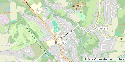 Map of Guildford, Surrey