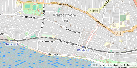 Map of Westcliff-on-SEA, Essex