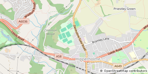 Map of Halifax, West Yorkshire