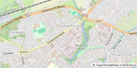 Map of Christchurch, Dorset