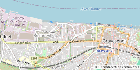 Map of Gravesend, Kent