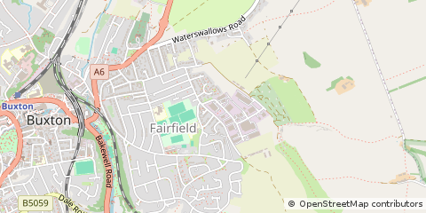Map of Fairfield, Buxton Derbyshire