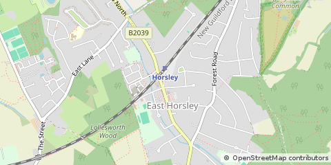 Map of East Horsley, Surrey