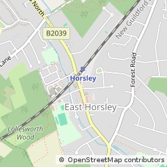 Map of East Horsley, Surrey