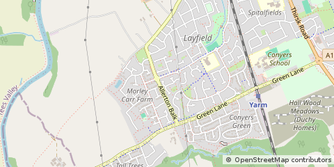 Map of Yarm on Tees, Teesside