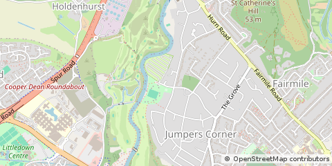 Map of Christchurch, Dorset