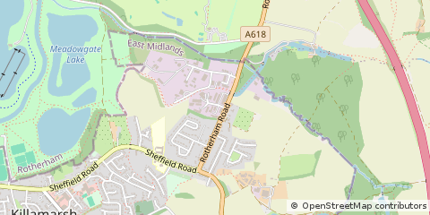 Map of Killamarsh Sheffield, South Yorkshire