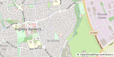 Map of Stockton-on-Tees, Cleveland