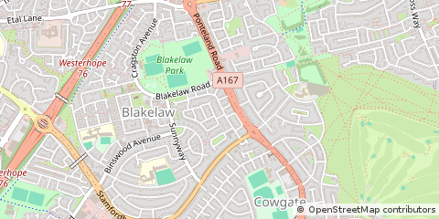Map of Newcastle Upon Tyne, Tyne and Wear