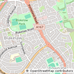 Map of Newcastle Upon Tyne, Tyne and Wear