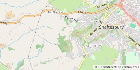 Map of Shaftesbury, Dorset