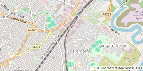 Map of Cardiff, South Glam