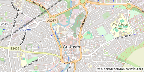 Map of Andover, Hampshire