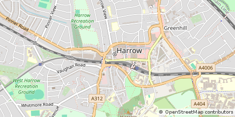 Map of Harrow, Middlesex
