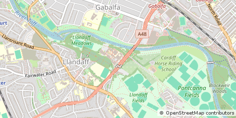 Map of Llandaff, Cardiff