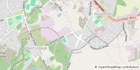 Map of Swadlincote, Derbyshire