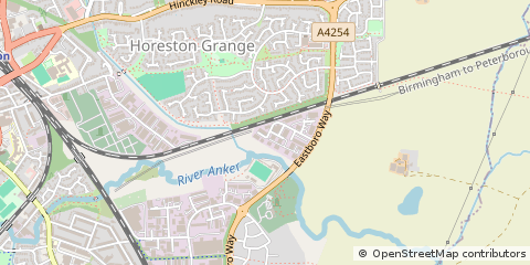 Map of Nuneaton, Warwickshire