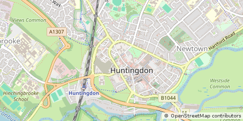 Map of Huntingdon, Cambs