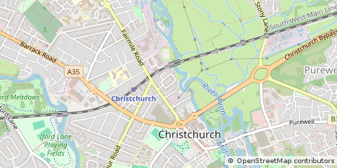 Map of Christchurch, Dorset