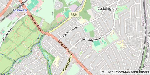 Map of Worcester Park, Surrey