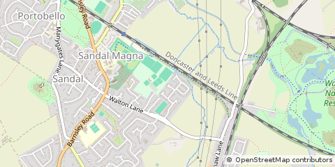 Map of Wakefield, West Yorkshire