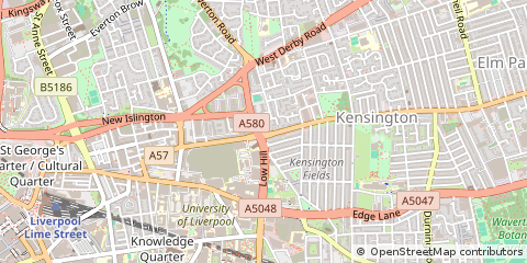 Map of Liverpool, Merseyside